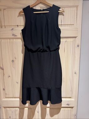 Banana Republic Black Sleeveless Mini Dress with Ruffle Hem